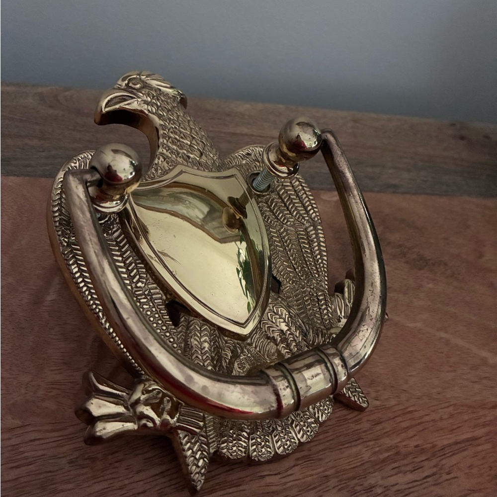 Vintage solid brass Gold Eagle Door Knocker